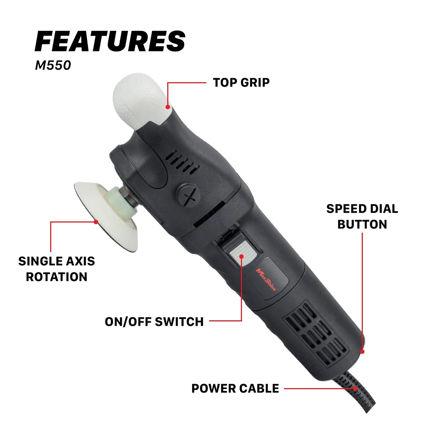 MaxShine M550 3-inch Mini Rotary Polisher